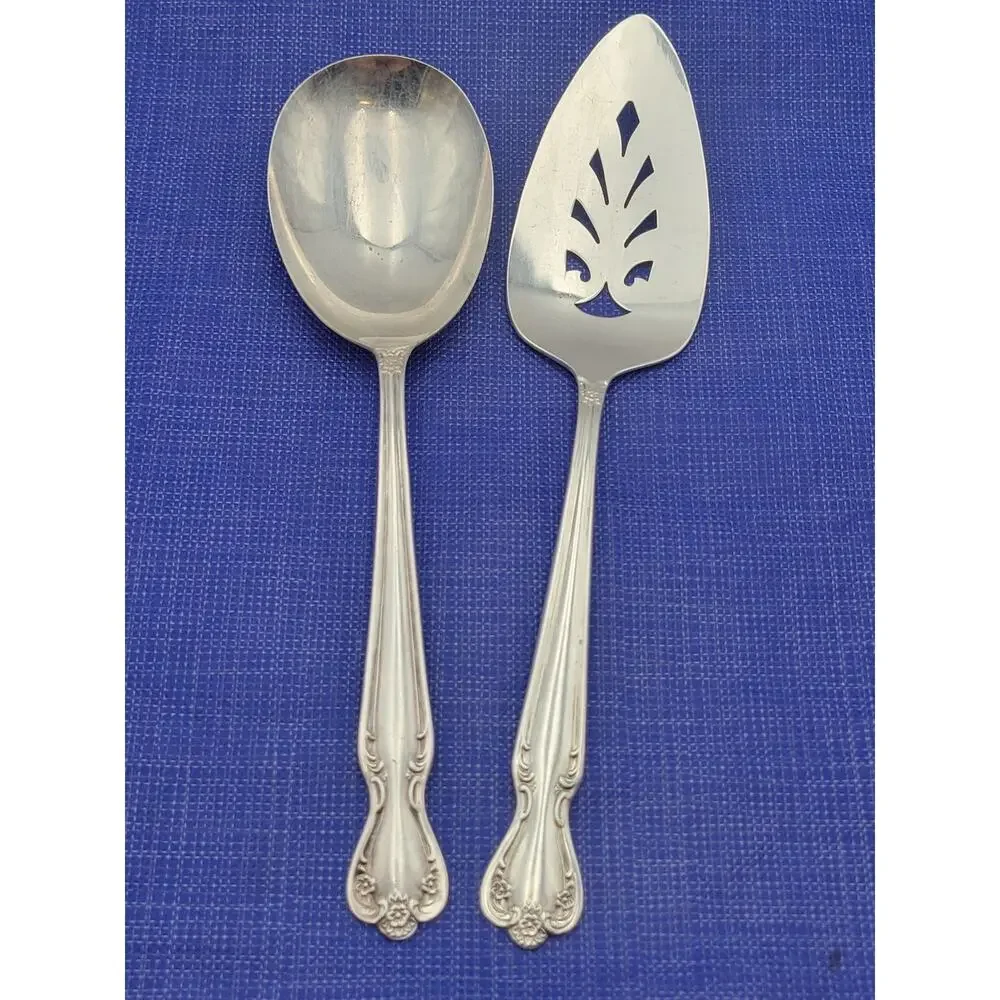 Rogers Brothers Daybreak Elegant Lady Reinforced Plate IS Flatware 2 Serving Pcs